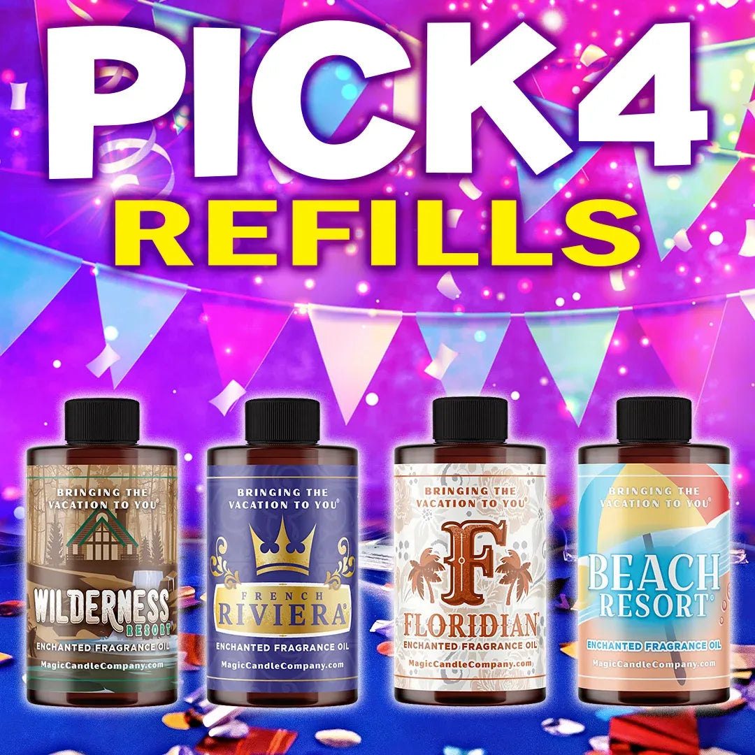 Diffuser Oil Refill Set with Four 3.3 oz Scent Bottles for Magic Home and Magic Smart Diffusers