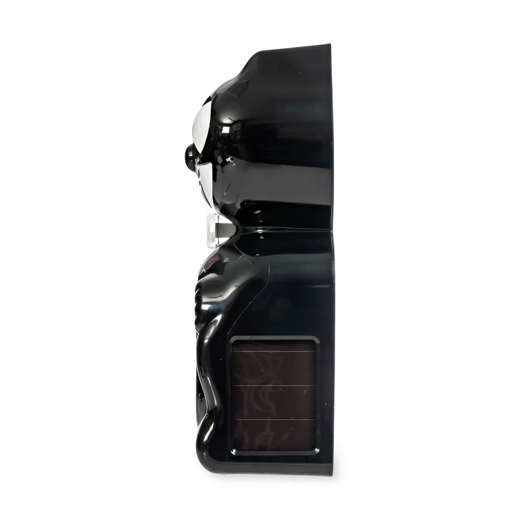 Digital Cat Alarm Clock in Black with Sun-Activated Rolling Eyes for a Windowsill, Desk or Shelf