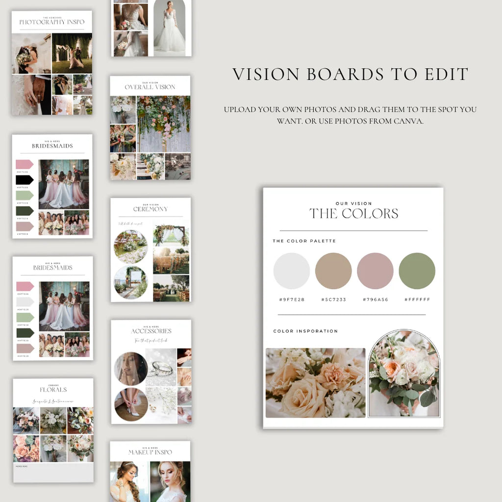 Digital Wedding Planner with 200+ Customizable Pages for Budget Tracking and Wedding Day Timelines