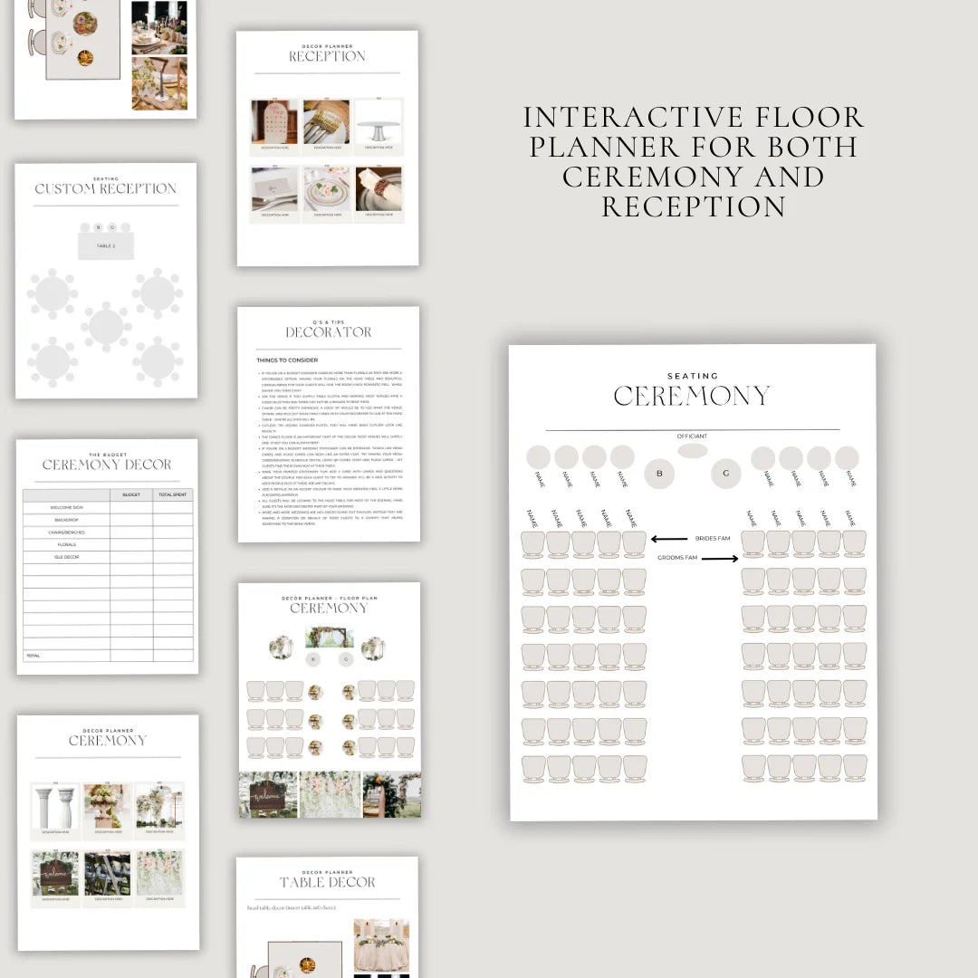 Digital Wedding Planner with 200+ Customizable Pages for Budget Tracking and Wedding Day Timelines