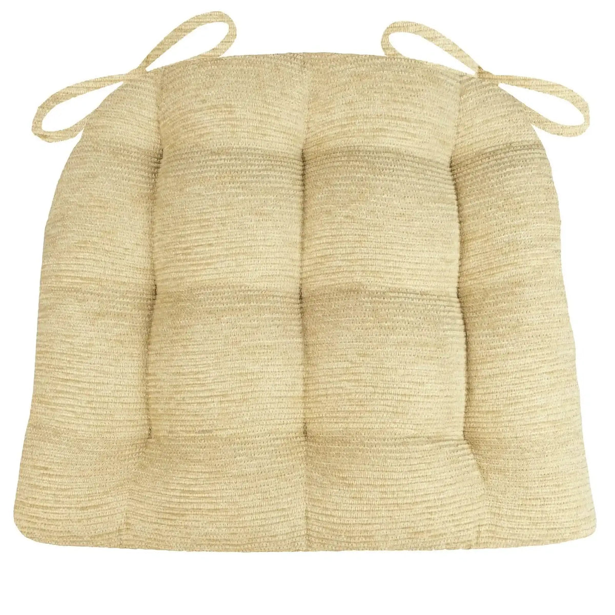 Dining Chair Pad in Tan Ribbed Chenille