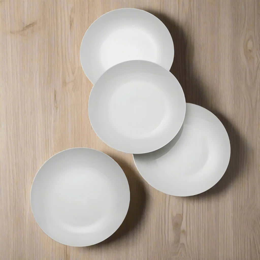 Dinner Plates in White Porcelain, Set of 4