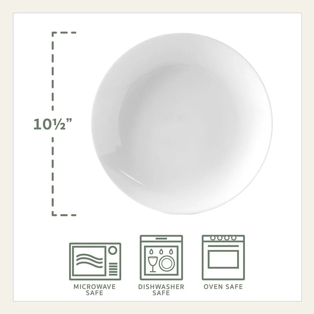 Dinner Plates in White Porcelain, Set of 4