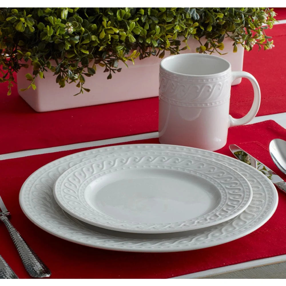 Dinner Plates in White Porcelain, Set of 4