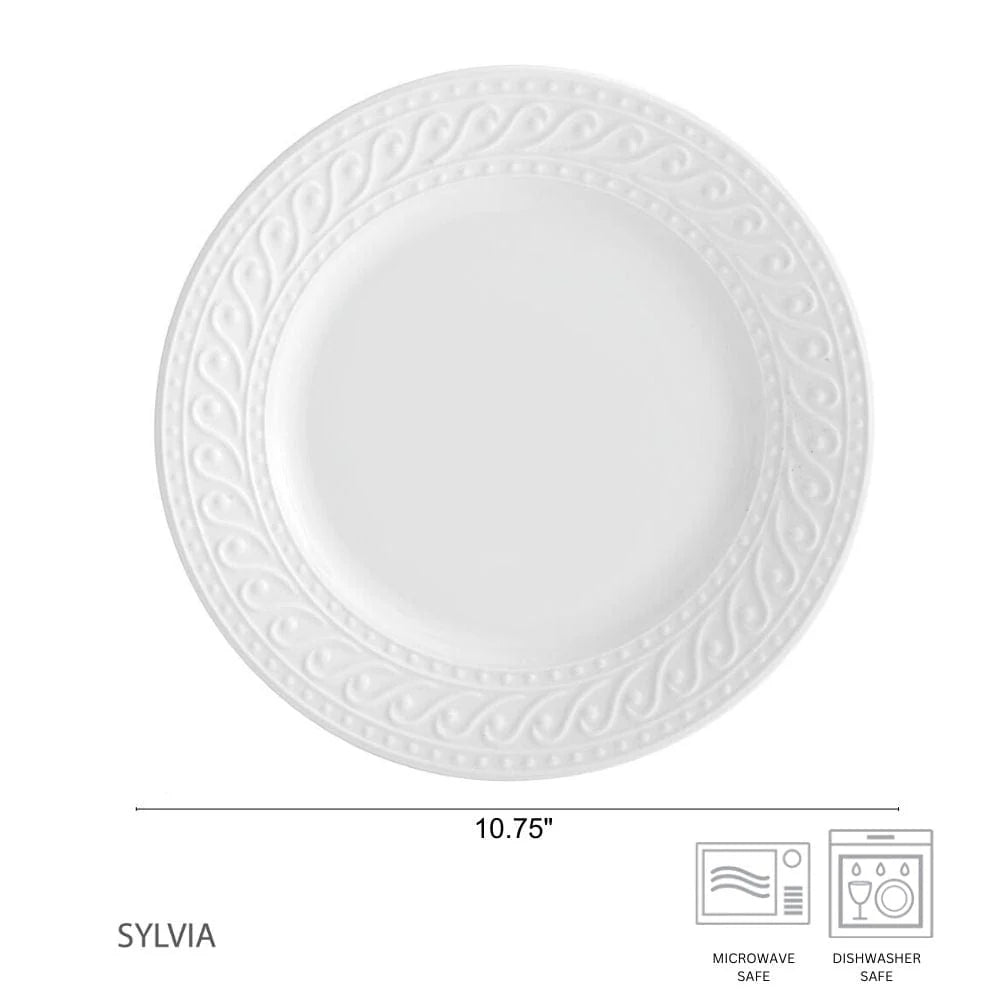 Dinner Plates in White Porcelain, Set of 4