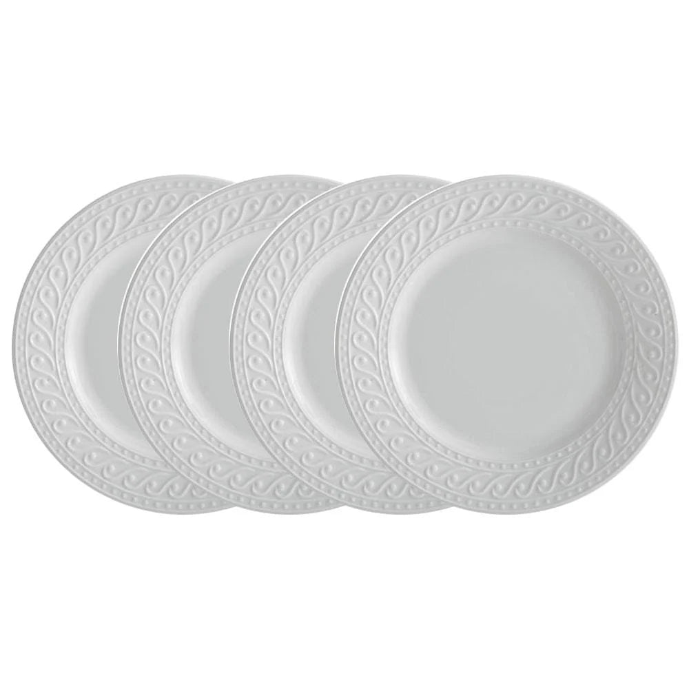 Dinner Plates in White Porcelain, Set of 4