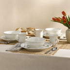 Dinner Plates Set of 4 in Rich Cream Stoneware