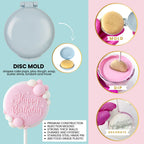 Disc Cake Pop Mold for Smooth, Flat Decorating Surfaces and Consistent Shapes in Lavender ABS Plastic