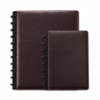 Discbound Leather Notebook with Fold-Back Cover, Card Pockets, Pen Loop and Junior to Letter Sizes