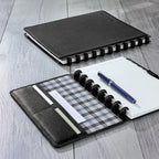 Discbound Leather Notebook with Fold-Back Cover, Card Pockets, Pen Loop and Junior to Letter Sizes