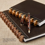 Discbound Leather Notebook with Fold-Back Cover, Card Pockets, Pen Loop and Junior to Letter Sizes