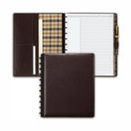 Discbound Leather Notebook with Fold-Back Cover, Card Pockets, Pen Loop and Junior to Letter Sizes
