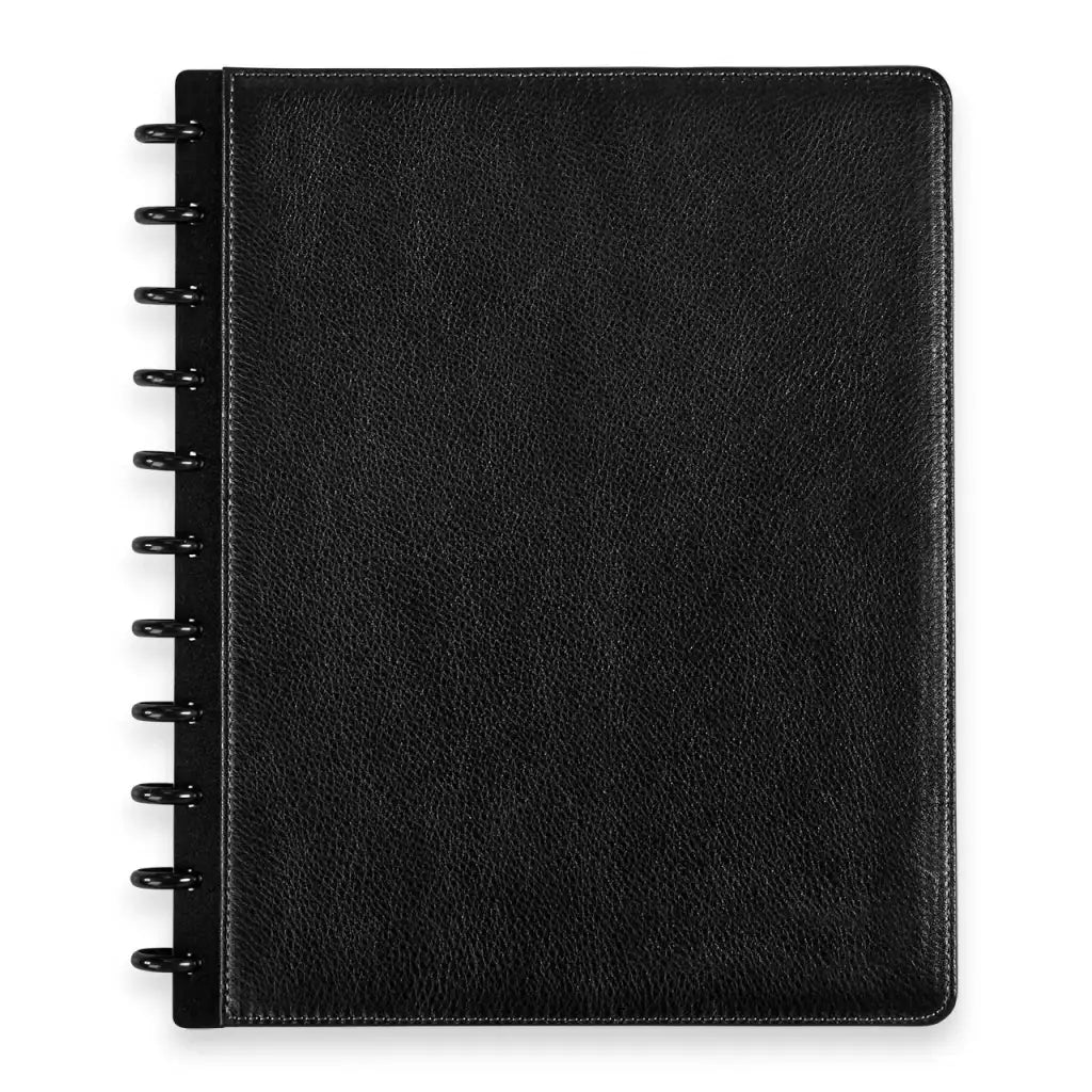 Discbound Leather Notebook with Fold-Back Cover, Card Pockets, Pen Loop and Junior to Letter Sizes