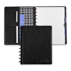 Discbound Leather Notebook with Fold-Back Cover, Card Pockets, Pen Loop and Junior to Letter Sizes
