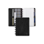 Discbound Leather Notebook with Fold-Back Cover, Card Pockets, Pen Loop and Junior to Letter Sizes