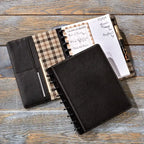 Discbound Leather Notebook with Fold-Back Cover, Card Pockets, Pen Loop and Junior to Letter Sizes
