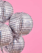 Disco Ball Balloons, 4-Pack of 22-Inch Iridescent Mirrored Foil