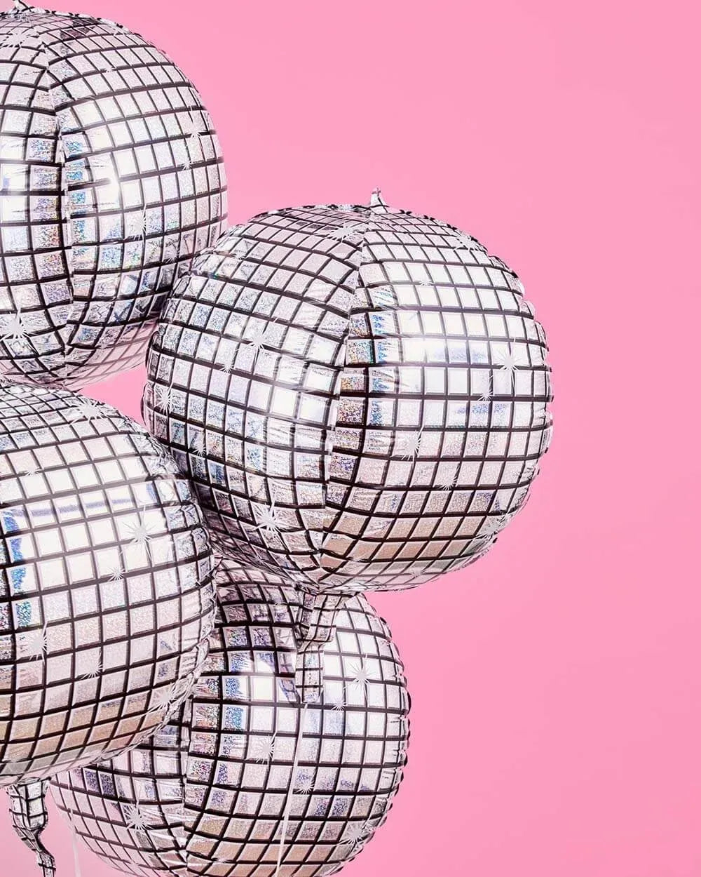 Disco Ball Balloons, 4-Pack of 22-Inch Iridescent Mirrored Foil