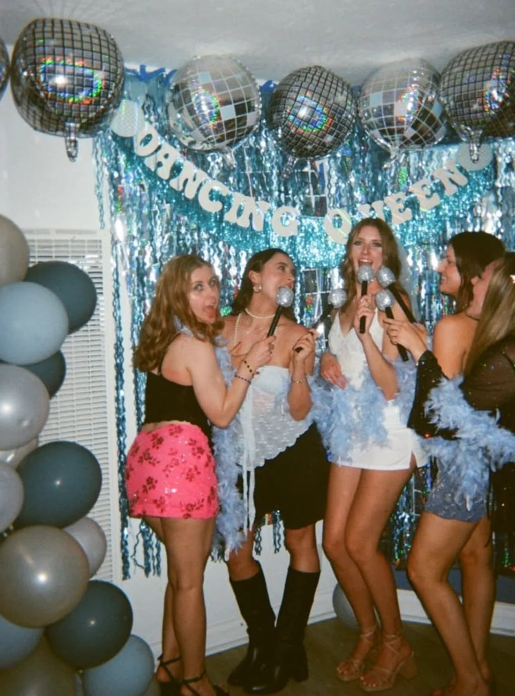 Disco Ball Balloons, 4-Pack of 22-Inch Iridescent Mirrored Foil