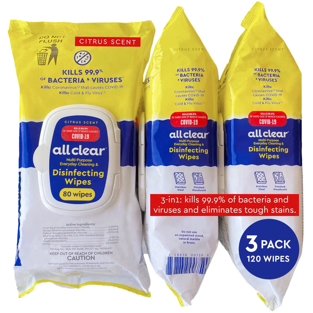 Disinfecting Wipes for Everyday Surface Cleaning, 80 Count per Pack with a Moisture-Lock Lid