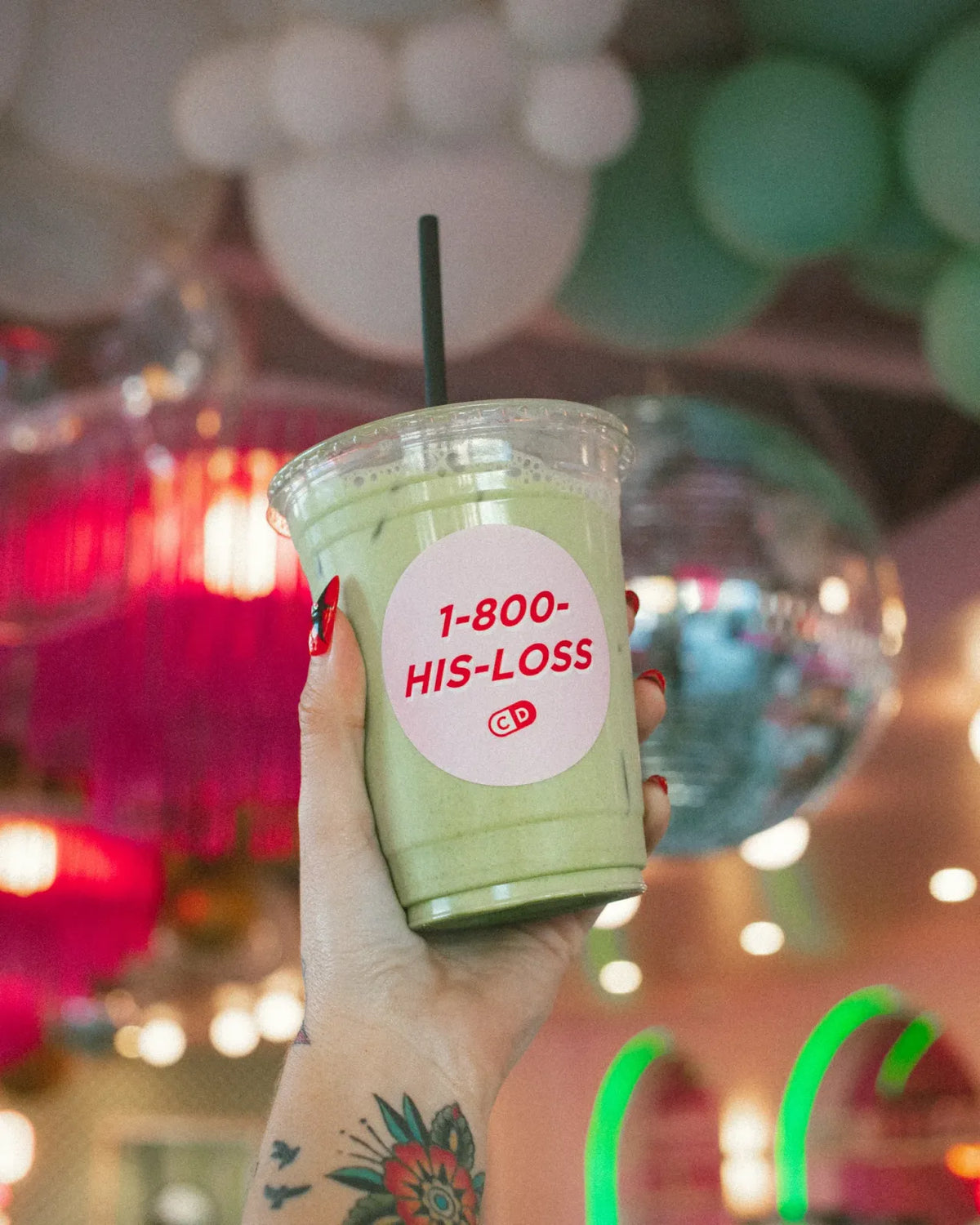 Disposable Cups with Lids, 12-Piece Party Pack, Printed Conversation Designs for Iced Coffee and Cold Drinks — 1-800-HIS-LOSS
