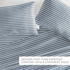 Distressed Awning Stripe 4-Piece Microfiber Sheet Set in Twin to California King Sizes · Bed Sheets