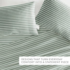 Distressed Awning Stripe 4-Piece Microfiber Sheet Set in Twin to California King Sizes · Bed Sheets