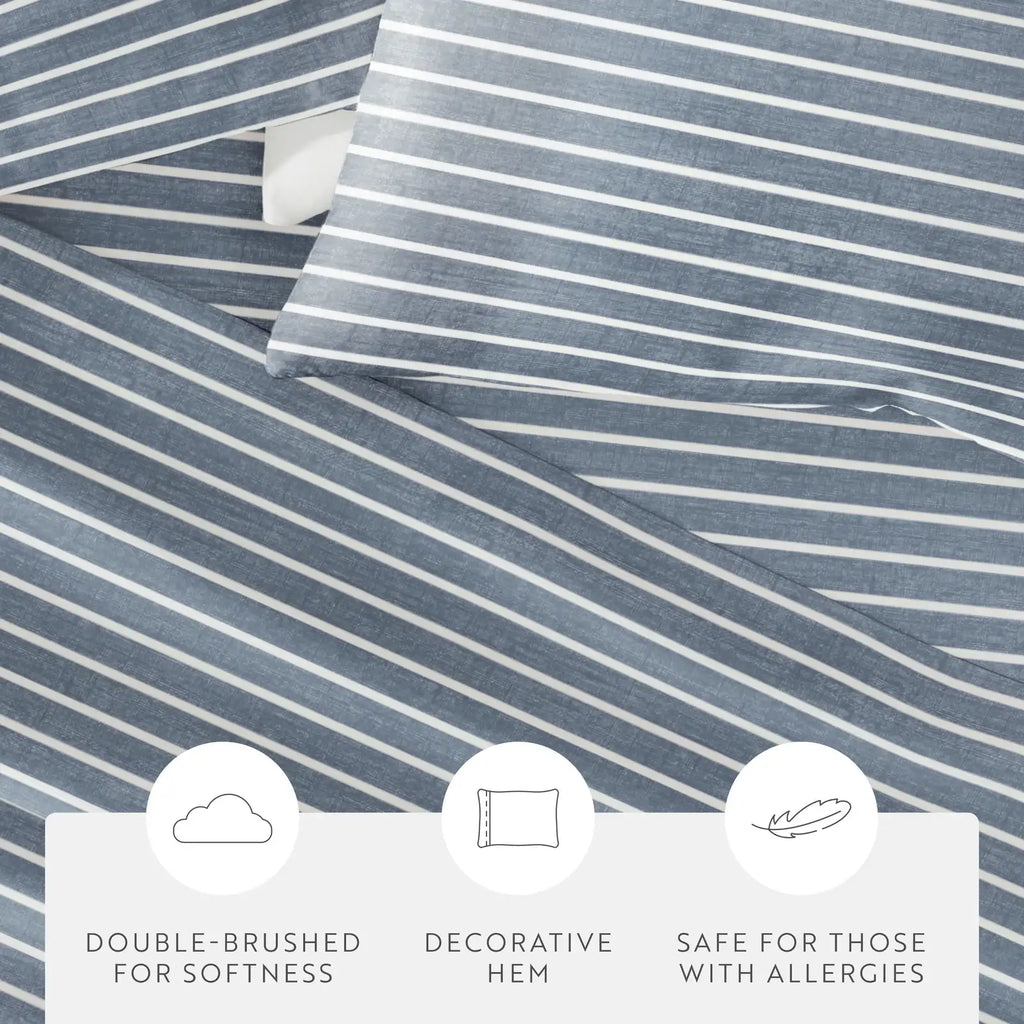 Distressed Awning Stripe 4-Piece Microfiber Sheet Set in Twin to California King Sizes · Bed Sheets