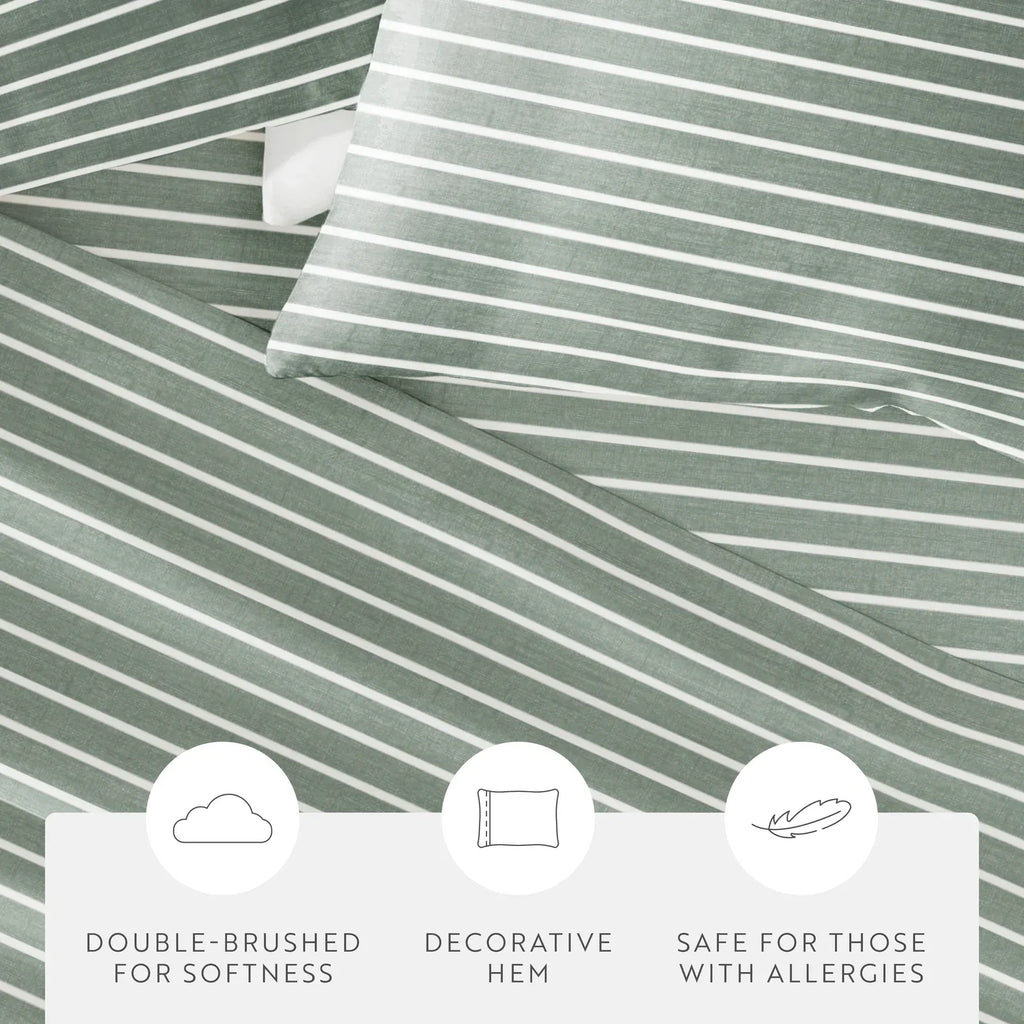Distressed Awning Stripe 4-Piece Microfiber Sheet Set in Twin to California King Sizes · Bed Sheets