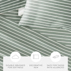 Distressed Awning Stripe 4-Piece Microfiber Sheet Set in Twin to California King Sizes · Bed Sheets