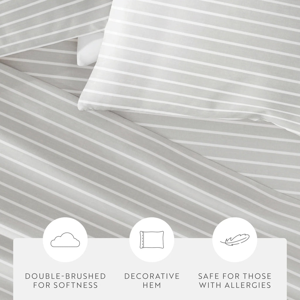 Distressed Awning Stripe 4-Piece Microfiber Sheet Set in Twin to California King Sizes · Bed Sheets