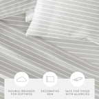 Distressed Awning Stripe 4-Piece Microfiber Sheet Set in Twin to California King Sizes · Bed Sheets