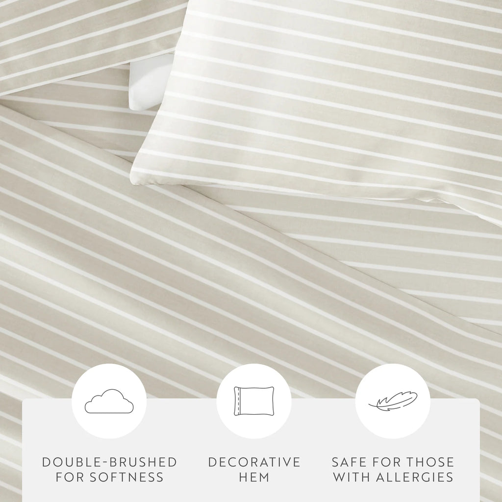 Distressed Awning Stripe 4-Piece Microfiber Sheet Set in Twin to California King Sizes · Bed Sheets