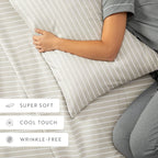 Distressed Awning Stripe 4-Piece Microfiber Sheet Set in Twin to California King Sizes · Bed Sheets