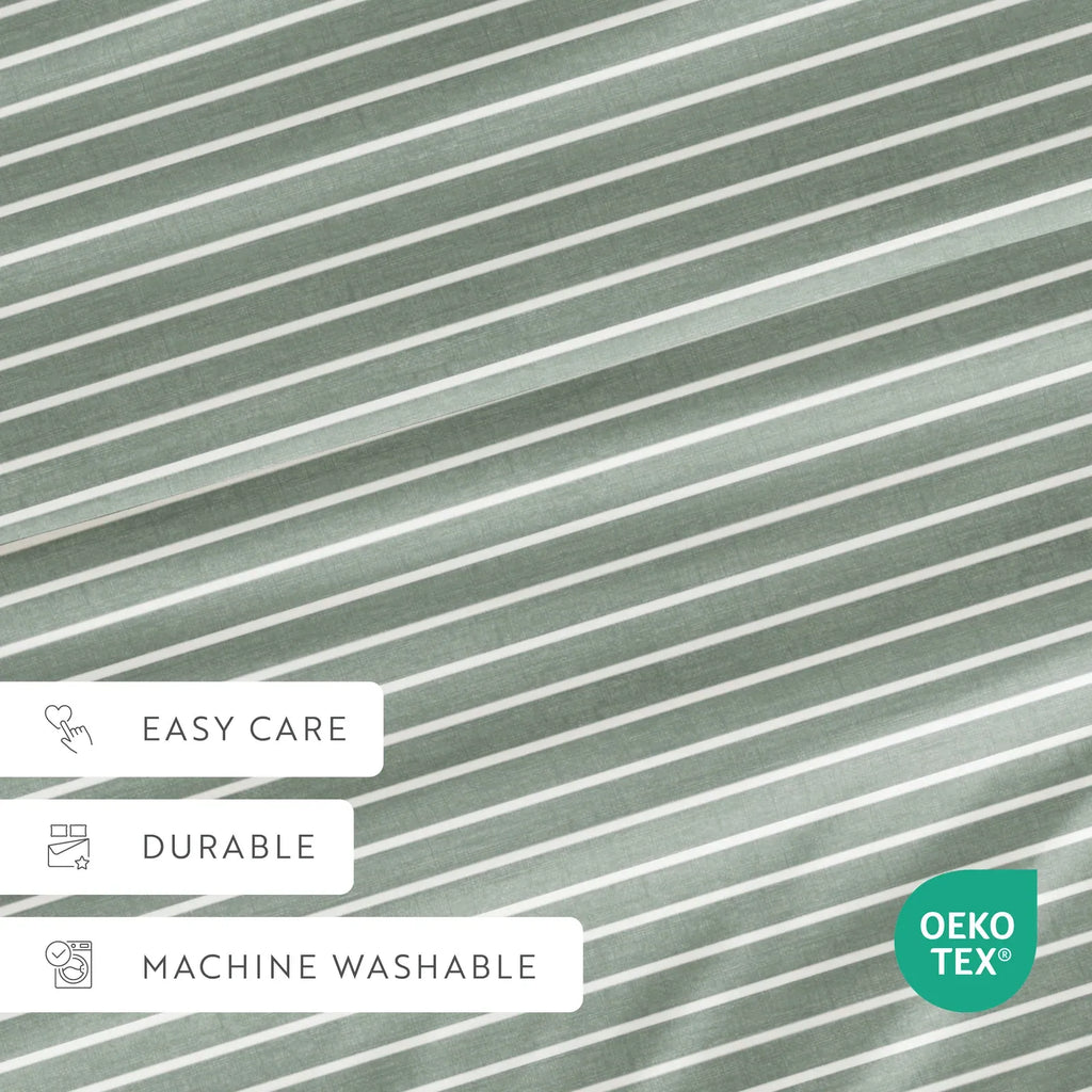 Distressed Awning Stripe 4-Piece Microfiber Sheet Set in Twin to California King Sizes · Bed Sheets