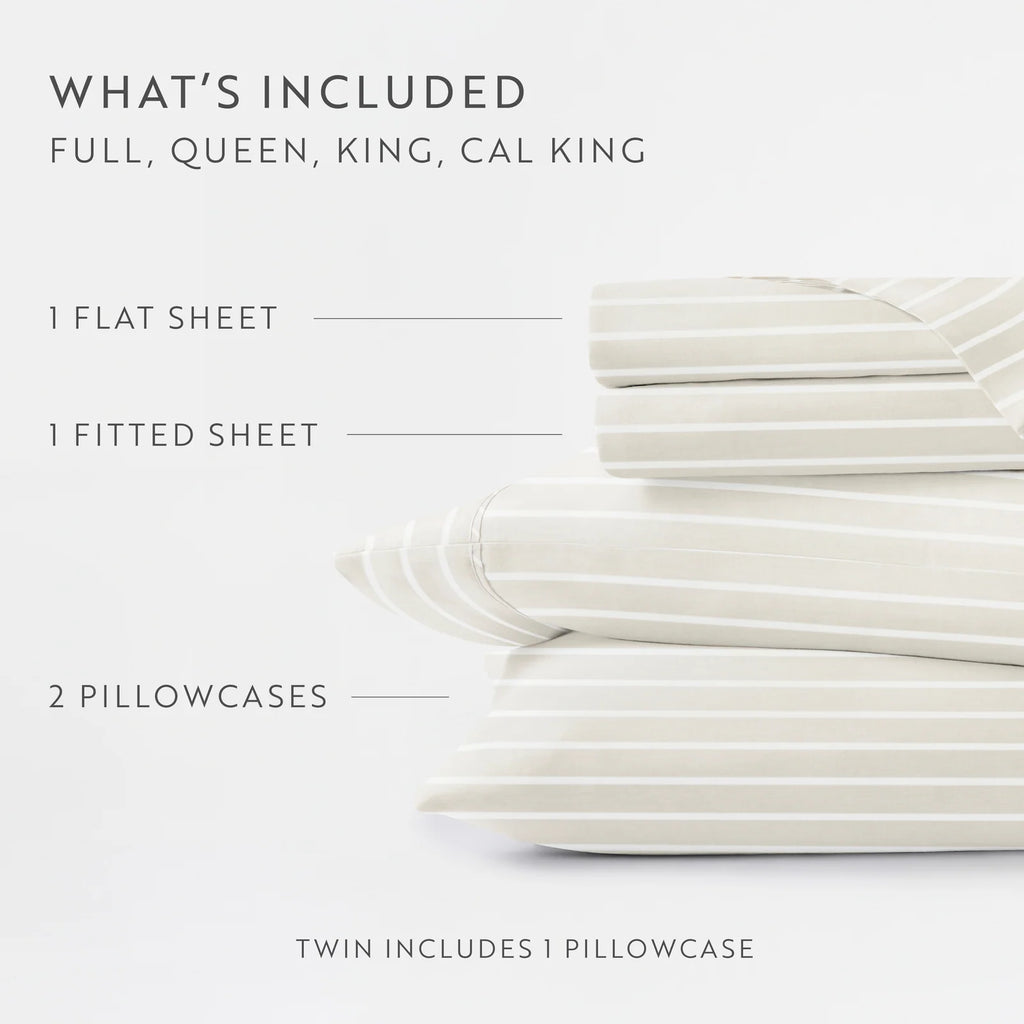 Distressed Awning Stripe 4-Piece Microfiber Sheet Set in Twin to California King Sizes · Bed Sheets