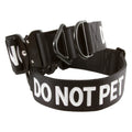 DO NOT PET Dog Collar with Bright Embroidered Safety Message, Neoprene Paddi — Medium 2" Wide / Black / Large 2" Wide / Black