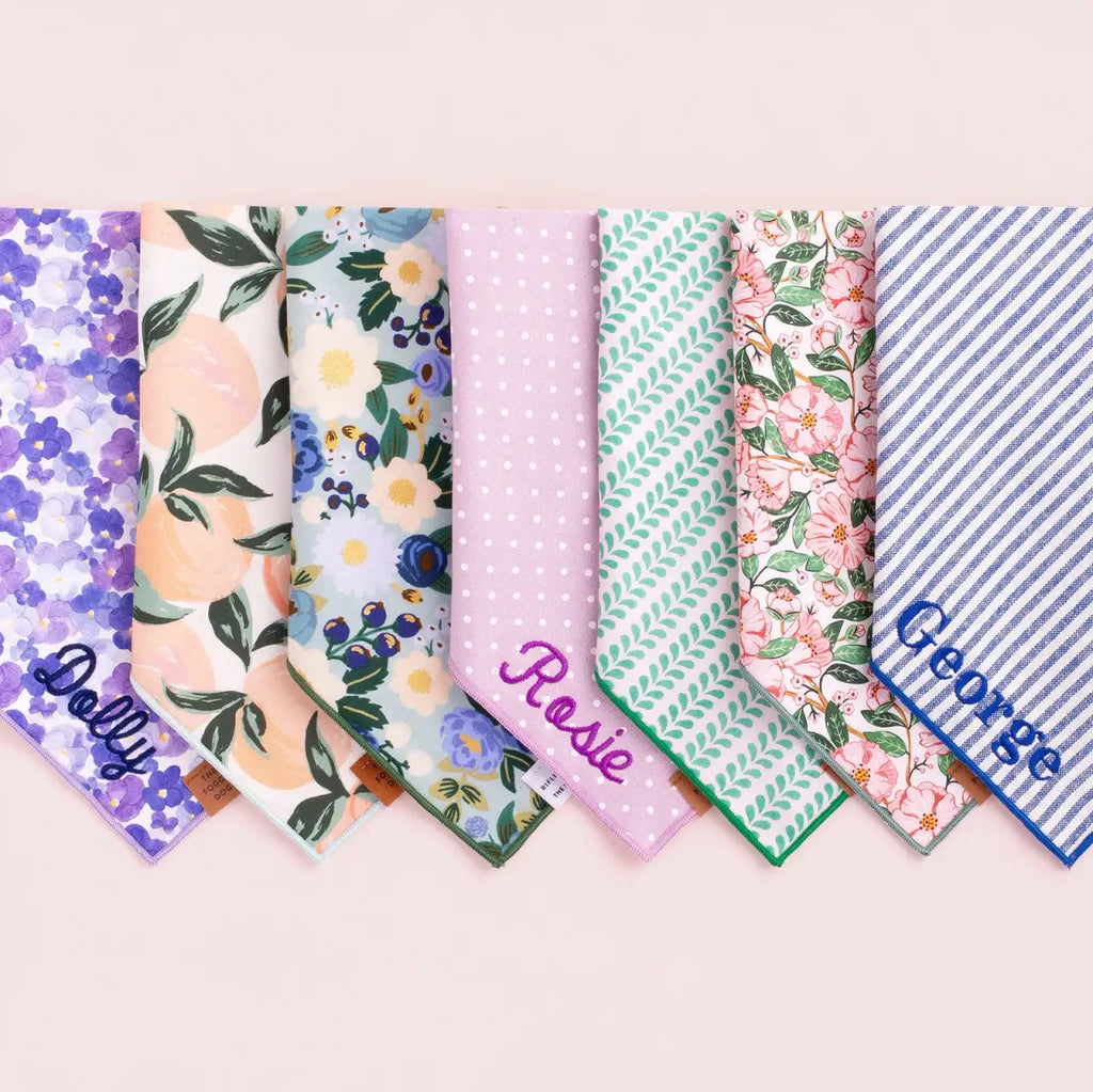 Dog Bandana in Lake Blue Stripe