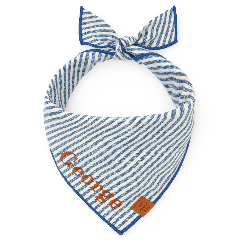 Dog Bandana in Lake Blue Stripe