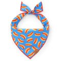 Dog Bandana with Triangle-Tie Shape, Red Merrow Hem and Three Neck Sizes for Everyday Wear