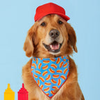 Dog Bandana with Triangle-Tie Shape, Red Merrow Hem and Three Neck Sizes for Everyday Wear