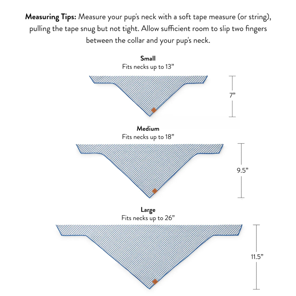 Dog Bandana with Triangle-Tie Shape, Red Merrow Hem and Three Neck Sizes for Everyday Wear