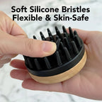 Dog Bath Brush with Flexible Silicone Bristles and a Comfortable Hand Strap for Wet and Dry Grooming
