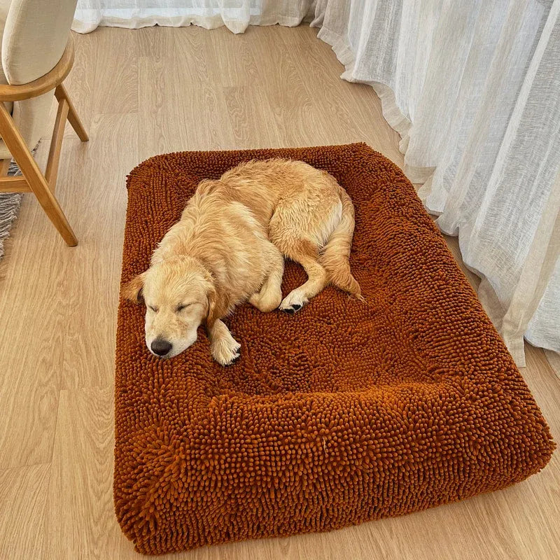 Dog Bed Towel Cover to Help Wet Dogs Dry While Resting After Baths, Swimming or Walks in the Rain