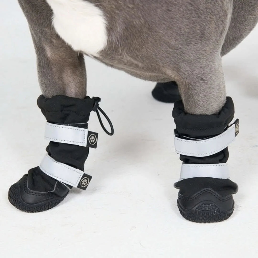 Dog Boots with Water-Resistant Exterior, Reflective Straps and Secure Velcro Fit for Snow, Salt and Rough Ground