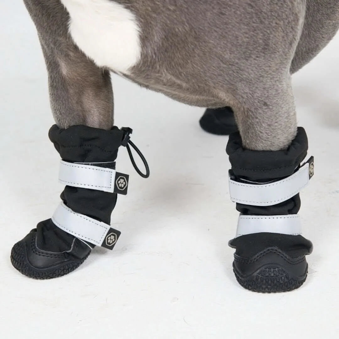Dog Boots with Water-Resistant Exterior, Reflective Straps and Secure Velcro Fit for Snow, Salt and Rough Ground