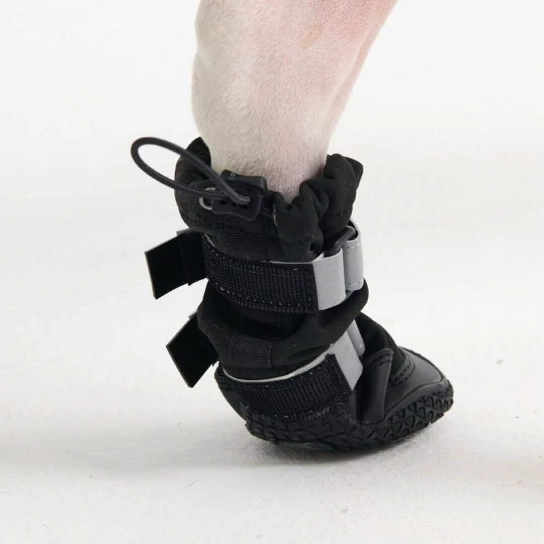 Dog Boots with Water-Resistant Exterior, Reflective Straps and Secure Velcro Fit for Snow, Salt and Rough Ground