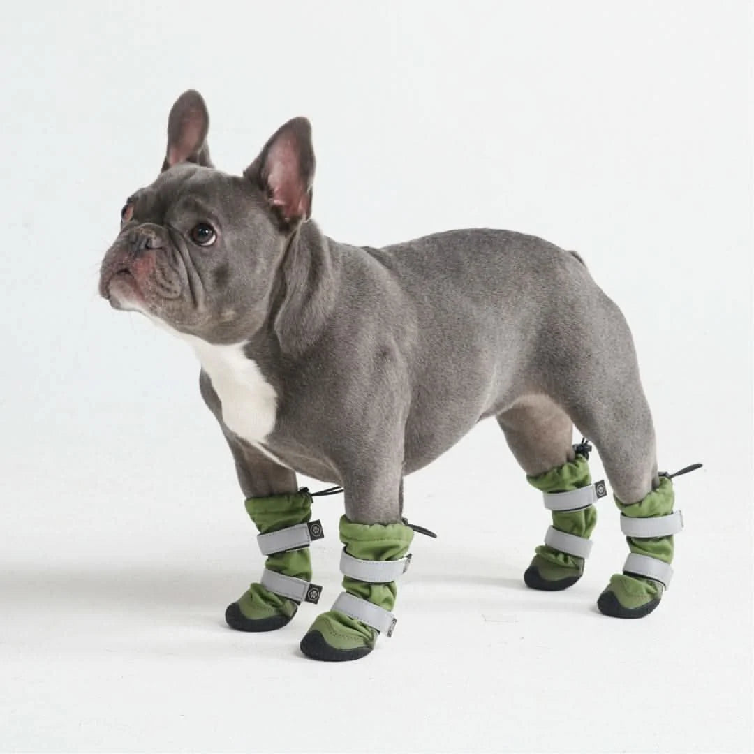 Dog Boots with Water-Resistant Exterior, Reflective Straps and Secure Velcro Fit for Snow, Salt and Rough Ground