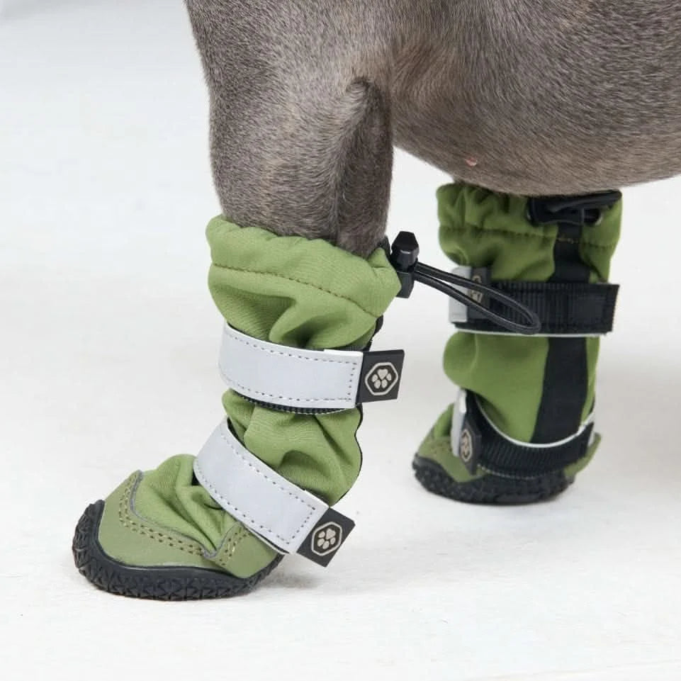 Dog Boots with Water-Resistant Exterior, Reflective Straps and Secure Velcro Fit for Snow, Salt and Rough Ground