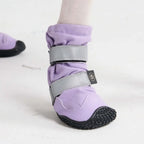 Dog Boots with Water-Resistant Exterior, Reflective Straps and Secure Velcro Fit for Snow, Salt and Rough Ground